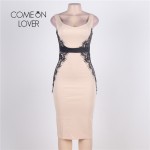 Comeonlover Low Neck Sleeveless Casual Work Dress With Lace Plus Size Dresses RI70068 Summer Off Shoulder Bodycon Women Dresses