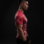 Compression Shirt Flash 3D Printed T-shirts Men Raglan Short Sleeve Flash Cosplay Costume Quick Dry Fitness Clothing Tops Male