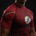 Compression Shirt Flash 3D Printed T-shirts Men Raglan Short Sleeve Flash Cosplay Costume Quick Dry Fitness Clothing Tops Male