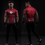 Compression Shirt Flash 3D Printed T-shirts Men Raglan Short Sleeve Flash Cosplay Costume Quick Dry Fitness Clothing Tops Male