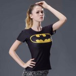Compression T Shirt Women Superhero Superman Captain America/Spiderman/Batman Tops Quick-drying Tight bodybuilding Wear Woman