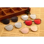 Coodaysuft  Women Sunglasses New Cat eye Brand Design Mirror Flat Rose Gold Vintage Cateye Fashion sun glasses lady Eyewear