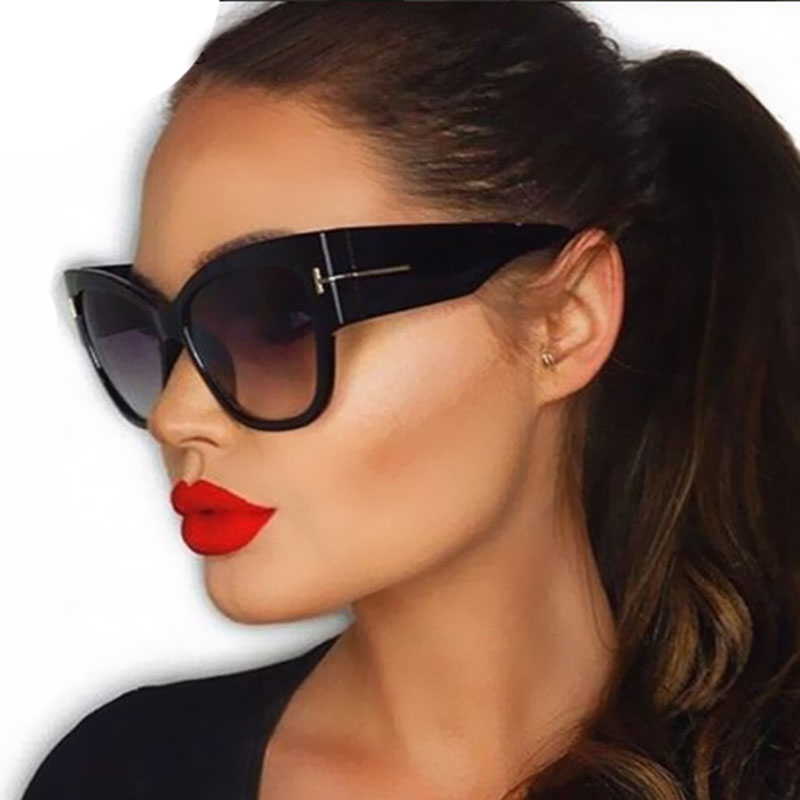 Coodaysuft Oversized Gradient Women Sunglasses Cat Eye Brand