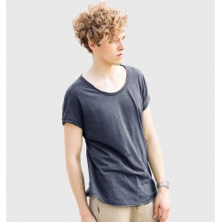 Cool Summer Men T Shirt Round Neck Ripped Tee Shirts Short Batwing Sleeve Top Plain Solid Fashion Male Clothes