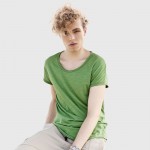 Cool Summer Men T Shirt Round Neck Ripped Tee Shirts Short Batwing Sleeve Top Plain Solid Fashion Male Clothes