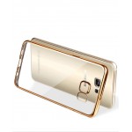 Coque For samsung galaxy S6 Edge S6 S7 S7 Edge Case Clear Transparent Gold Plating Soft TPU Back Cover For samsung S6 Edge case
