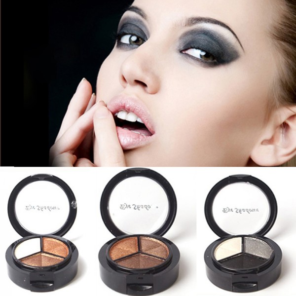 Cosmetics Colorful Three-color Eyeshadow Natural Smoky Eye Shadow Palette Set Make Up 
