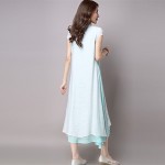 Cotton Maxi Dress Summer 2017 Embroidery Linen Dresses Long Robes Women Chinese Cheongsam Qipao Plus Size Summer Dress Casual 