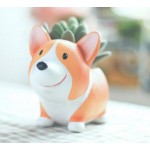 Creative Resin Flowerpot Kawaii Corgi Garden Pots Planters Jardin Bonsai Desk Succulent Flower Pot Can Mix Order Dropshipping
