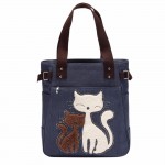 Cute Cat Women Canvas Handbag Casual Tote Bag Large Lady Handbags Women Solid Shoulder Bag Canvas Bag Sac a main Bolsos Mujer