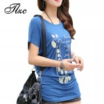 Cute Character Printed Lady Casual Cotton Tees Large Size L-4XL 2017 Summer Multicolor Choice Women Loose T-Shirts