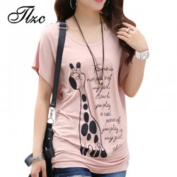 Cute Character Printed Lady Casual Cotton Tees Large Size L-4XL 2017 Summer Multicolor Choice Women Loose T-Shirts