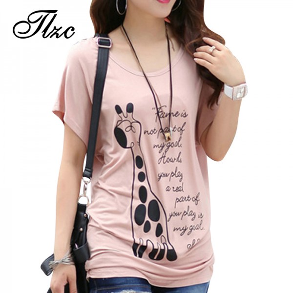 Cute Character Printed Lady Casual Cotton Tees Large Size L-4XL 2017 Summer Multicolor Choice Women Loose T-Shirts