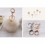 Cute Fluffy Keychain Bag Pendant Car Rabbit Fur Pompom Keychain Ball Ornaments Key Ring Chain Copri Chiave