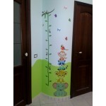 Cute tiger animals stack height measure wall stickers decal kids adhesive vinyl wallpaper mural baby girl boy room nursery decor