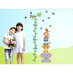 Cute tiger animals stack height measure wall stickers decal kids adhesive vinyl wallpaper mural baby girl boy room nursery decor