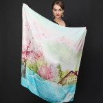 DANKEYI 110*110cm 100% Mulberry Big Square Silk Scarves Fashion Floral Printed Shawl Sale Women Genuine Natural Silk Scarf Shawl