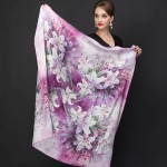 DANKEYI 110*110cm 100% Mulberry Big Square Silk Scarves Fashion Floral Printed Shawl Sale Women Genuine Natural Silk Scarf Shawl