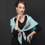 DANKEYI 110*110cm 100% Mulberry Big Square Silk Scarves Fashion Floral Printed Shawl Sale Women Genuine Natural Silk Scarf Shawl