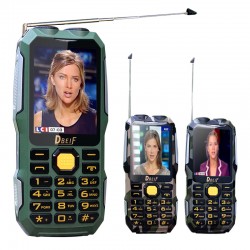 DBEIF D2016 Dual flashlight FM 13800mAh mp3/mp4 power bank antenna Analog TV Rugged mobile phone cell P242