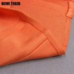 DEIVE TEGER  New Coral Bustier Dress Women Bandage Dress Pencil Lady Club Dress Orange Dresses  HL1577