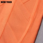 DEIVE TEGER  New Coral Bustier Dress Women Bandage Dress Pencil Lady Club Dress Orange Dresses  HL1577