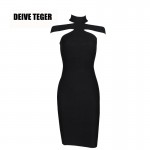 DEIVE TEGER  brand new fashion sleeveless halter bandage sexy party women knee-length dress vestidos HL2115