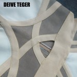 DEIVE TEGER Backless Slim Sexy Sleeveless Spaghetti Strap Patchwork Bandage Hollow Out V-Neck Club Dresses Vestidos HL1712