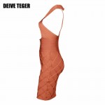 DEIVE TEGER Party Women Dress Sexy Night Club Dresses Off Shoulder Bodycon Dress cut out bandage vestido HL2261