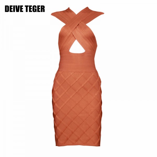 DEIVE TEGER Party Women Dress Sexy Night Club Dresses Off Shoulder Bodycon Dress cut out bandage vestido HL2261