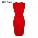 DEIVE TEGER club dresses sexy woman cut out  New Arrival v-neck noble Bandage Vestidos Women Knee-Length Dress HL2229