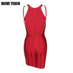 DEIVE TEGER woman dress spaghetti strap sexy Bandage Party red  Dress EL Vestidos bandagem robe HL1675