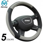 DERMAY 5Colors Leather Steering Wheel Cover Sport Style Car Covers,Fit Most Car Styling Factory Wholesale High Quality