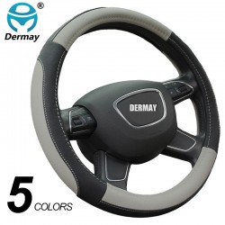 DERMAY 5Colors Leather Steering Wheel Cover Sport Style Car Covers,Fit Most Car Styling Factory Wholesale High Quality
