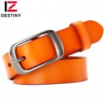 DESTINY Designer Belts Women Strap High Quality Genuine Leather Famous Brand ladies' Belt For Jeans Skirt Girls Red Pin Buckle