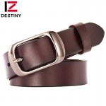DESTINY Designer Belts Women Strap High Quality Genuine Leather Famous Brand ladies' Belt For Jeans Skirt Girls Red Pin Buckle