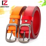 DESTINY Designer Belts Women Strap High Quality Genuine Leather Famous Brand ladies' Belt For Jeans Skirt Girls Red Pin Buckle