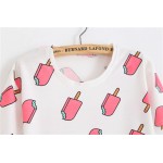 DHIHKK 2017 Newest Women Short Sleeve T shirt Crew Neck Casual Tee Ice Cream Printed Tops New Arrival 20 Models