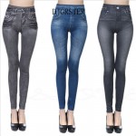 DJGRSTER Leggings Jeans Legging Women Velvet Leging Jeans Blue Black Ladies Jeggins with Real Pockets Denim Skinny Legging Pants