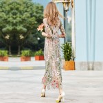 DOSOMA Party Embroidery Dresses Ruway Floral Bohemian Flower Embroidered Vintage Boho Mesh Embroidery Dresses For Women Vestido