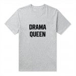 DRAMA QUEEN Letters Printed Short sleeve Casual Loose Black White Hipster Women T shirt Tops