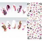 DS071 2017 Nail Design Water Transfer Nails Art Sticker Colorful Butterfly Nail Wraps Sticker Watermark Fingernails Decals