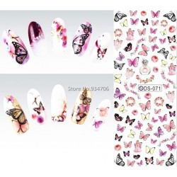 DS071 2017 Nail Design Water Transfer Nails Art Sticker Colorful Butterfly Nail Wraps Sticker Watermark Fingernails Decals