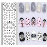 DS265 Design Water Transfer Nails Art Sticker Winter Style Black Snowflake Nail Wraps Sticker Watermark Fingernails Decals