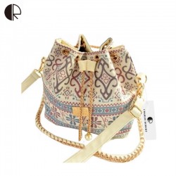 DUSUN Promotion Hot Women Chains Fashion Bucket Bag Canvas Patchwork Houndstooth Brand Messenger Bag Bolsas BS391
