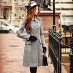 Dabuwawa winter keep warm grey woolen coat