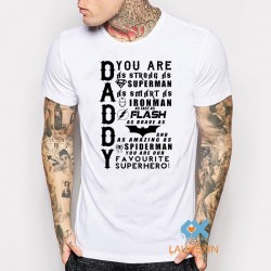 Daddy Superhero T Shirt Fathers Day Birthday Gift Superman Batman Ironman Thor  D C Comics camiseta harajuku Top Swag Shirt