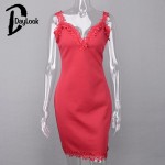 Daylook Summer Dress V-neck 2016 Women Fashion Off Shoulder Lace Bodycon Party Dress 2 Colors Plus Size S-XL Vestidos Femininas