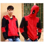 Deadpool Sweatshirt 2016 Winter Fashion Mens Hoodies Red Streetwear Superhero Cosplay Full Zipper Deadpool Hoodies For Men   