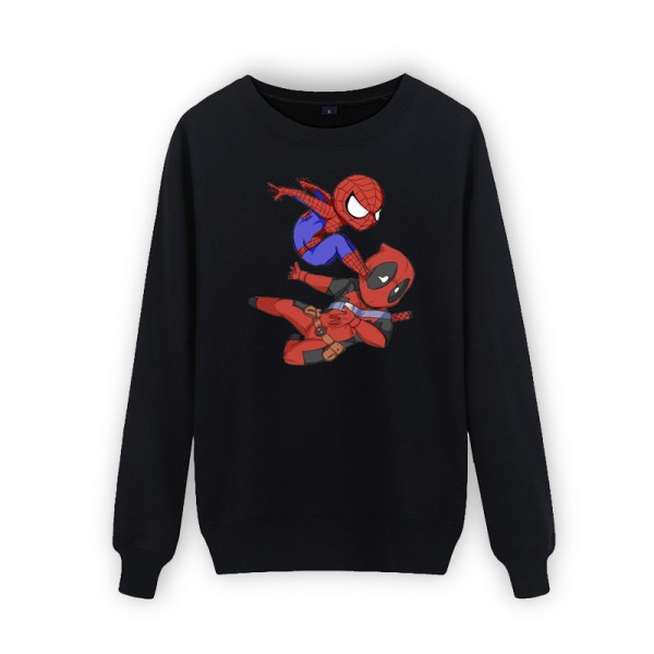 Deadpool and Spider Man Hoodies 4XL Cotton Sweatshirt Men Brand Fashion Dead Pool Mens Hoodies and Sweatshirts Winter 3xl Black